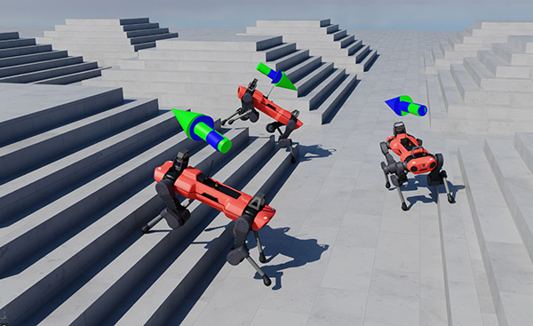 Robot in a simulated industrial environment
